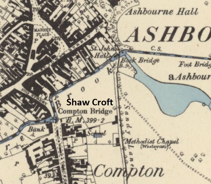 Ashbourne - Shaw Croft : Map credit National Library of Scotland
